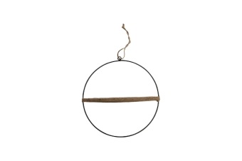 Kransring zwart met jute