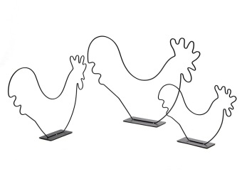 Haan op voet 21 cm zwart