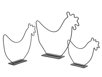 Kip op voet 19 cm zwart