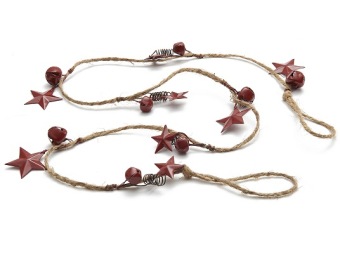 Guirlande Bel/Ster 'Jingle' Robijn 120 cm