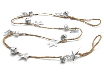 Guirlande Bel/Ster 'Jingle' Zilver 120 cm