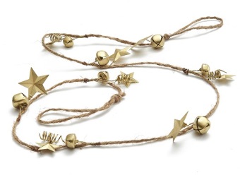 Guirlande Bel/Ster 'Jingle' Goud 120 cm
