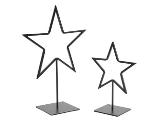 Ster op voet zwart 24 cm