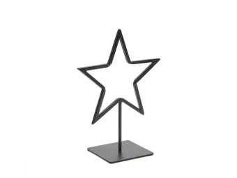 Ster op voet zwart 24 cm