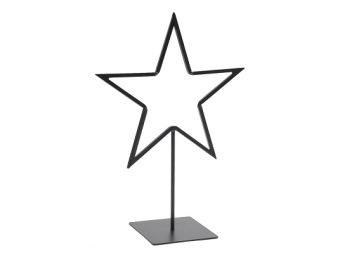 Ster op voet zwart 37 cm