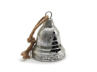 Kerstklok 'Jingle' zilver 13 cm
