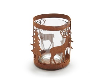 Theelichthouder 'Wonderland' Roest 7 cm