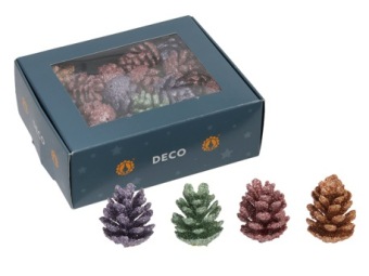 Glitter Dennenappels Pastel 45 st.