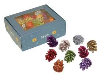 Glitter Dennenappels Assortiment 45 st.