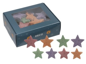 Glittersterretjes 4/5 cm Pastel