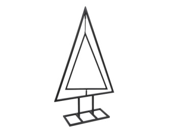 Kerstboom op voet dubbel zwart 50 cm