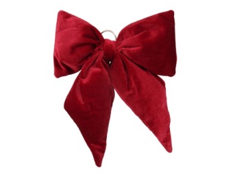 Decoratieve Kerststrik Velour Rood