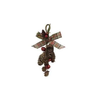 Hanger Dennenappel met Strik 24 cm