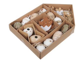 Assortiment paasdecoratie bruin 40 st.