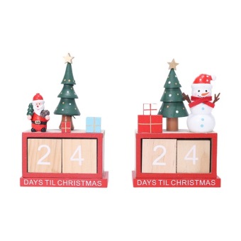 Tafeldecoratie Xmas Countdown Kerstman 14 cm