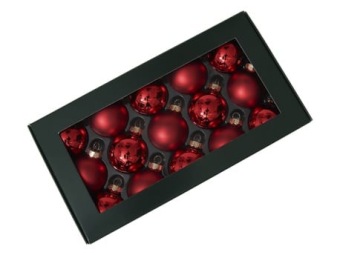Kerstballetjes In Glas 40 mm 15 st Red Combi
