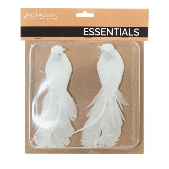 Vogels Wit 17 cm 2 st.