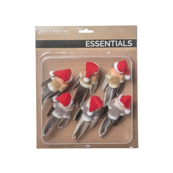 Vogels Xmas Oranje 9 cm 6 st.