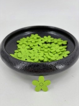 Houten Bloemen 2.5/3 cm 40 st Groen