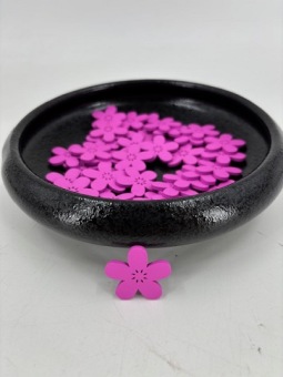 Houten Bloemen 2.5/3 cm 40 st Roze