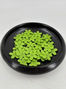 Houten Bloemen 2.5/3 cm 40 st Groen