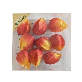 Lampion Oranje Rood 4 cm 9 st.