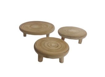 Ronde Houten Plateau met Voet 22 cm