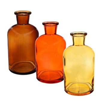 Gekleurde Glazen Vaasjes Riga Oranje/bruin 3 st.