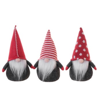 Santa Claus met bolletjes muts 21 cm
