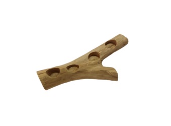 Theelichthouder kastanjehout 34 cm