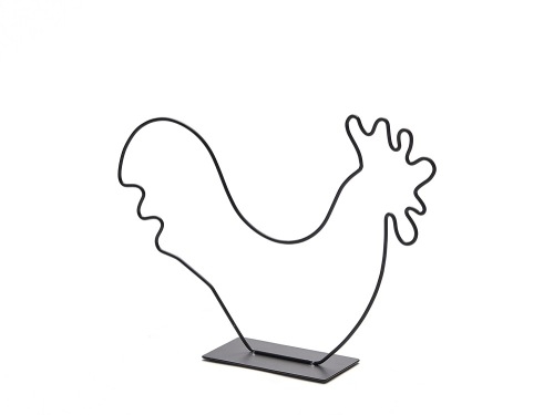 Haan op voet 21 cm zwart