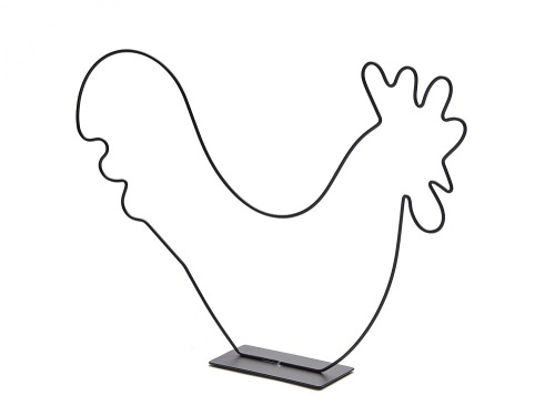 Haan op voet 28 cm zwart