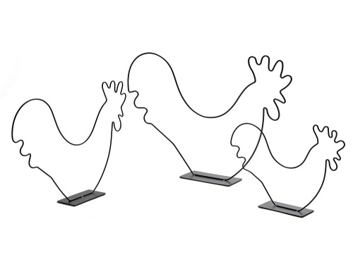 Haan op voet 21 cm zwart