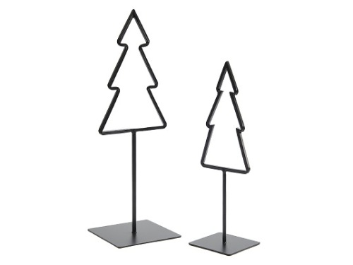 Kerstboom op voet zwart 35 cm