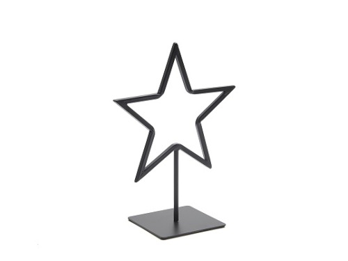 Ster op voet zwart 24 cm
