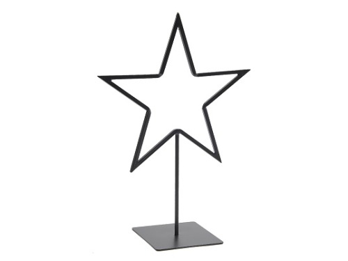 Ster op voet zwart 37 cm