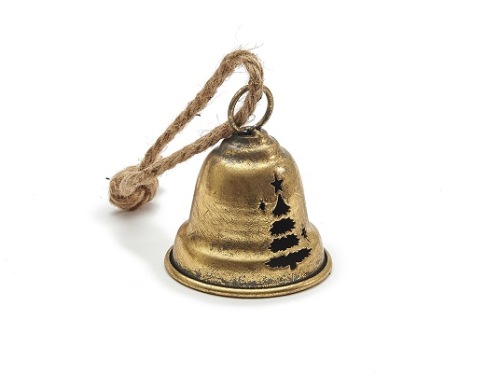 Kerstklok 'Jingle' goud 9 cm