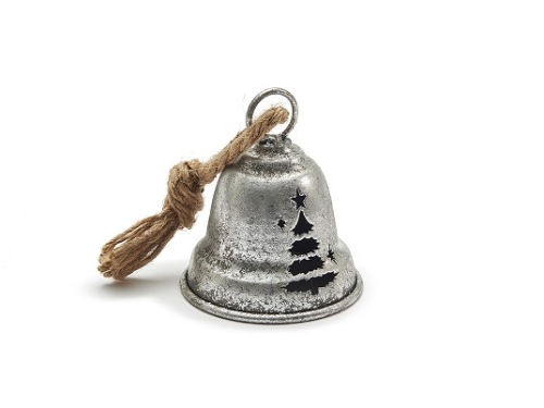 Kerstklok 'Jingle' zilver 9 cm