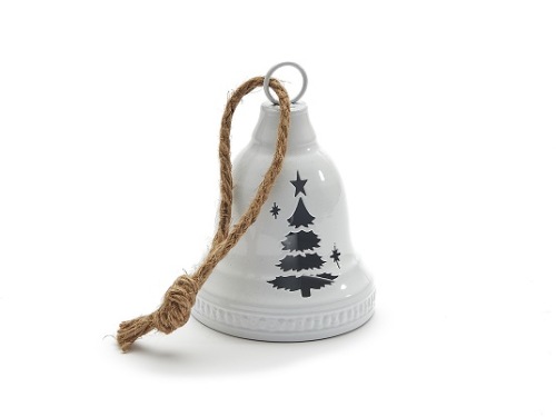 Kerstklok 'Jingle' wit 13 cm