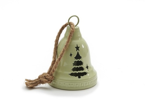 Kerstklok 'Jingle' klei 13 cm