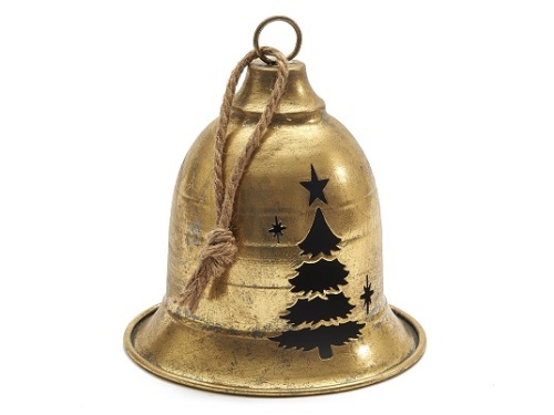 Kerstklok 'Jingle' goud 21 cm