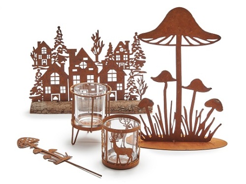 Theelichthouder 'Wonderland' Roest 7 cm