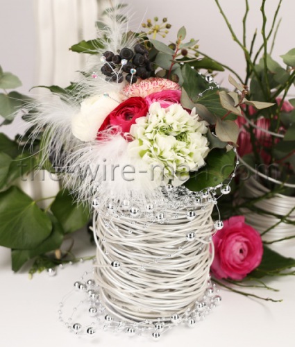 Veren Op Draad 25 cm 6 st Wit