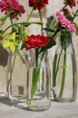 Tafelvaasje melkflesje H14 cm D 6 cm