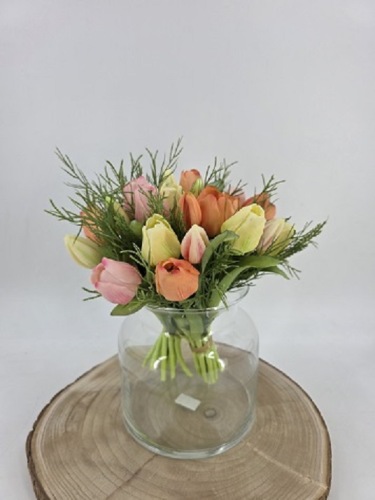 Tulpenbundel 30 cm Wit/Groen