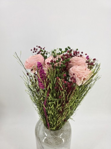 Shola Flower Boeket 50 cm Roze/Groen