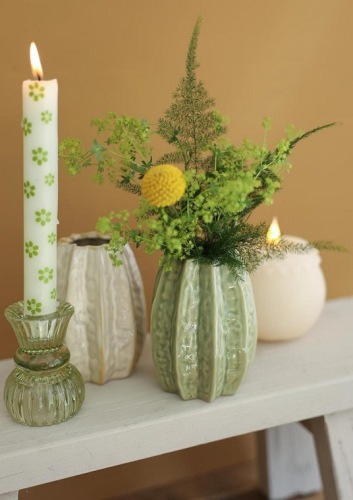 Tafelvaasje 'Carambola' Ø11.5 cm H 15 cm set van 2