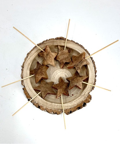 Coco Ster op Steel 5-7 cm 7 st. Naturel