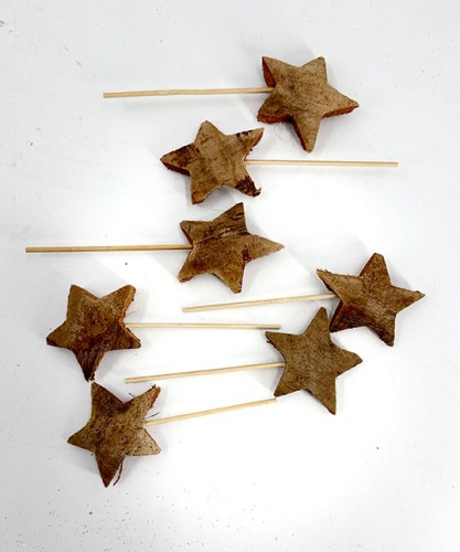 Coco Ster op Steel 5-7 cm 7 st. Naturel