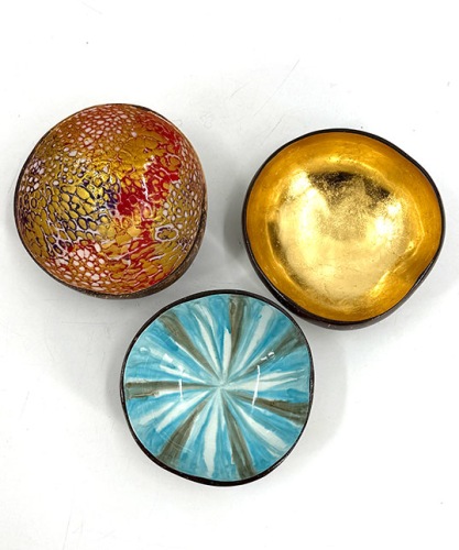 Halve kokosnoot gepolijst goud ⌀13 cm